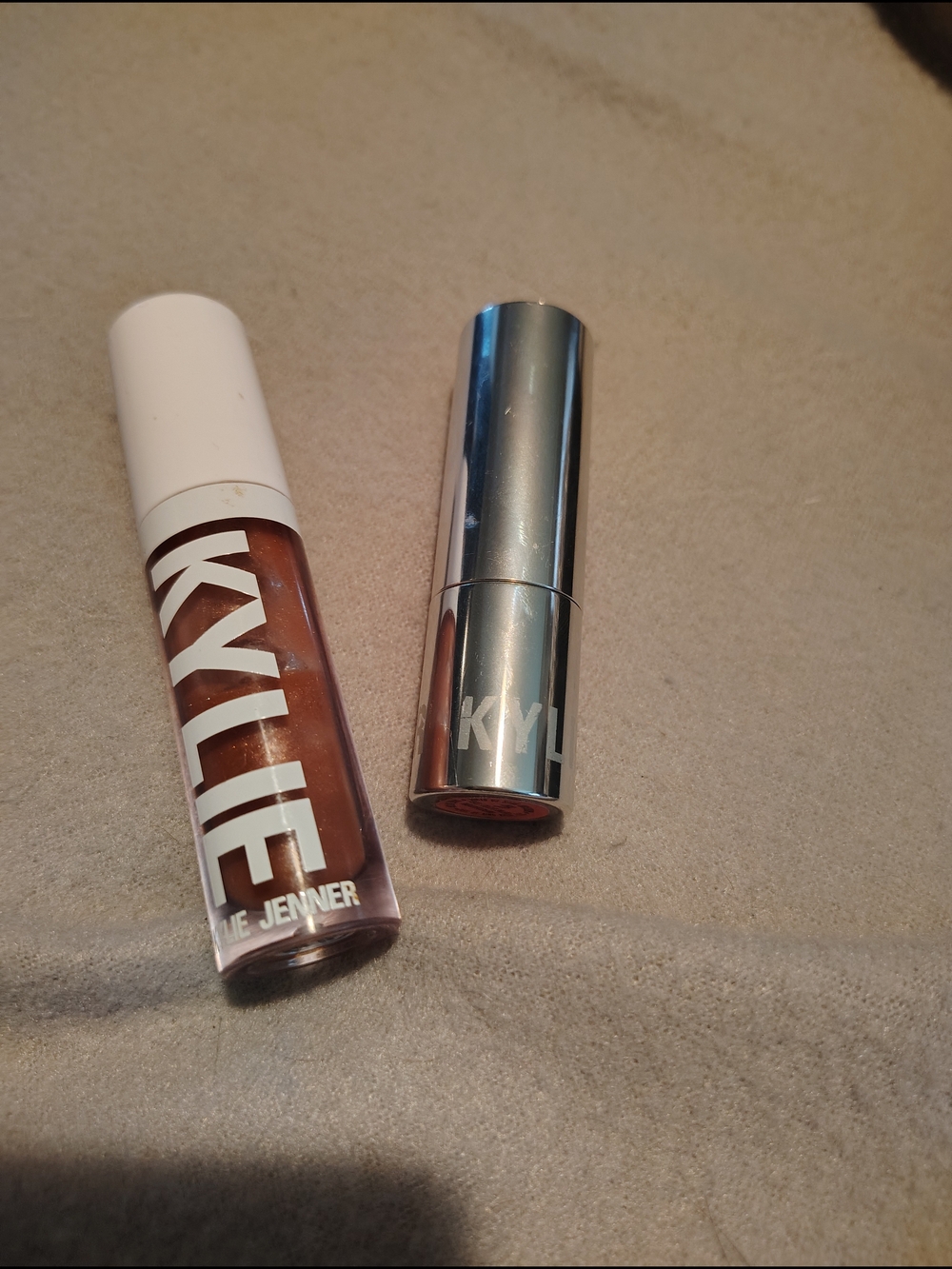 Kylie Cosmetics Brown Liquid Lipstick & Metallic Nude Bullet Lipstick